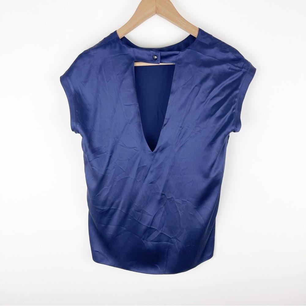 Sandro Silk Side Lace Panel Blouse Size 1 - Picture 9 of 13